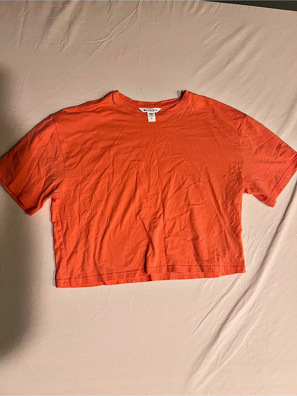 Athleta True Cotton Crop Tee Orange Medium